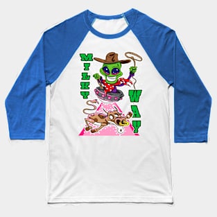 Milky Way Alien Abduction Cow Baseball T-Shirt